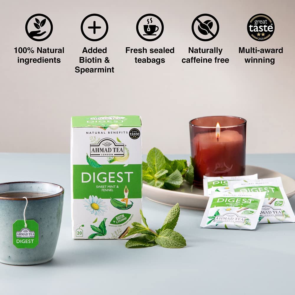Ahmad Tea Herbal Tea, Sweet Mint, Fennel & Biotin 'Digest'