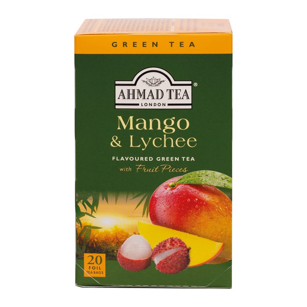 Ahmad Tea Green Tea, Mango & Lychee Teabags 6 pack